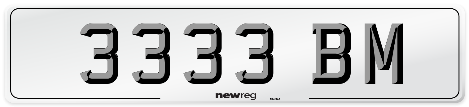 3333 BM Number Plate from New Reg